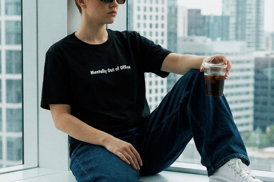 Mentally Out of Office Tee - 100% Cotton Comfy Statement Shirt