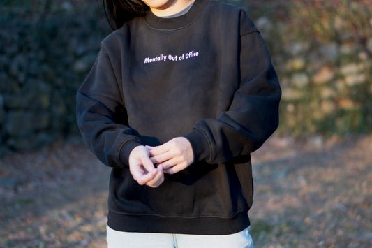Mentally Out of Office Embroidery Sweatshirt